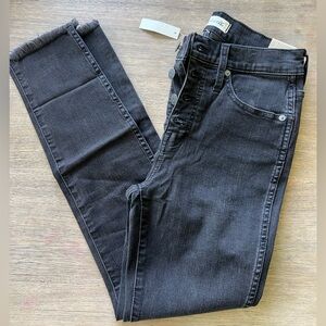 Madewell 26P raw hem button front black jeans